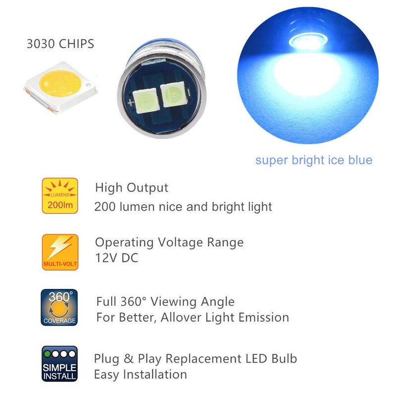 WLJH W5W 194 T10 Led Bulb PC195 PC194 PC168 Twist Socket Dashboard Instrument Cluster Interior Lights Map Dome Light Bulbs Dash Lights 12V Extremely Bright (Ice Blue,Pack of 6) - Image 4